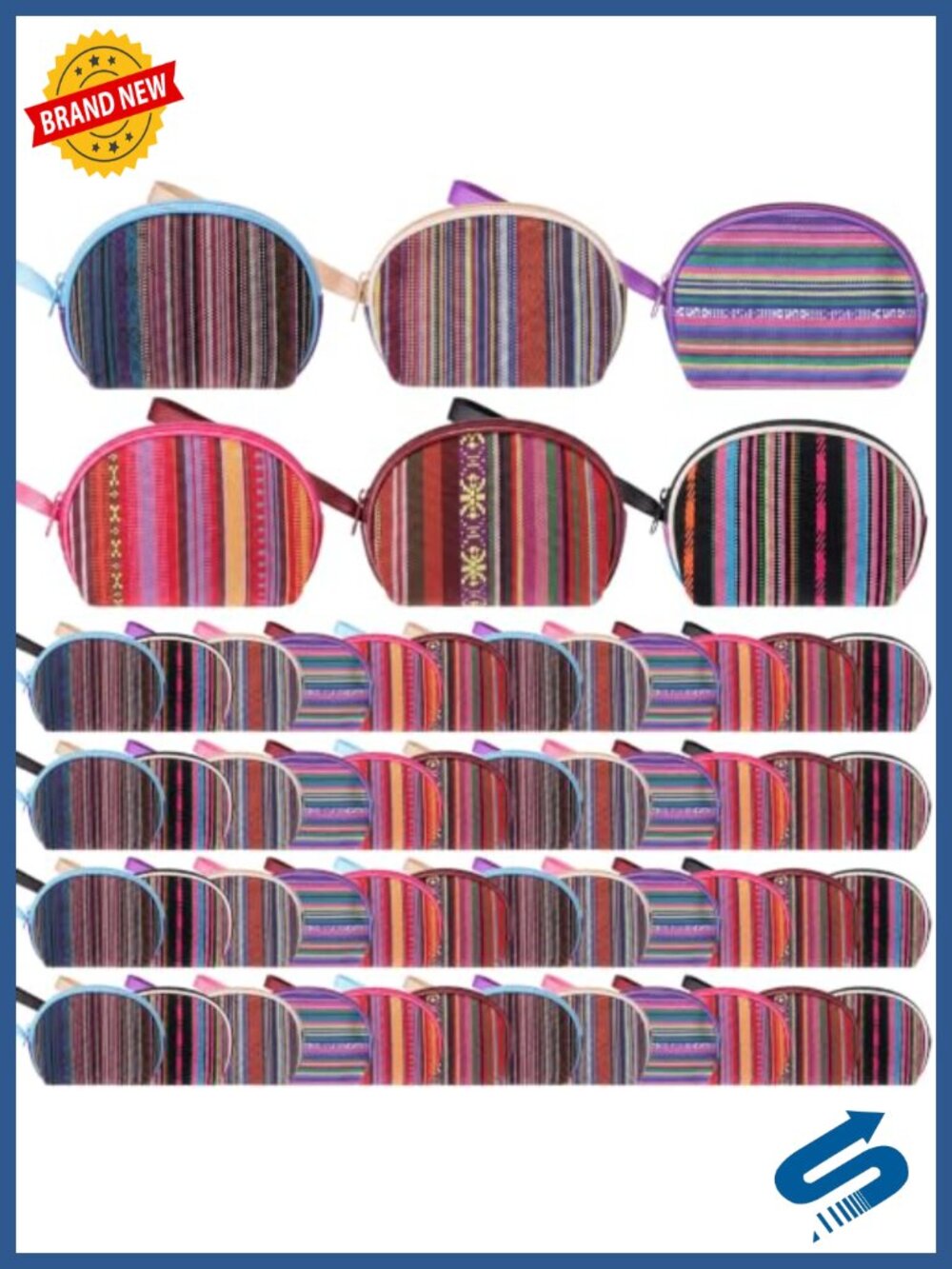 48 Mexican Serape Mini Coin Purses Woven Fiesta Party Favors